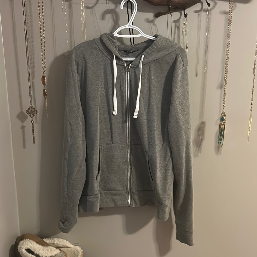 Gray Zip-Up Hoodie